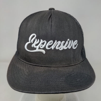 Expensive Snapback Mesh Back Trucker Hat Black One Size Embroidered