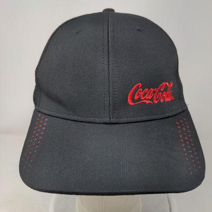 Coca-Cola Strapback Hat Black OSFM Adjustable Embroidered Moisture Wicking UV