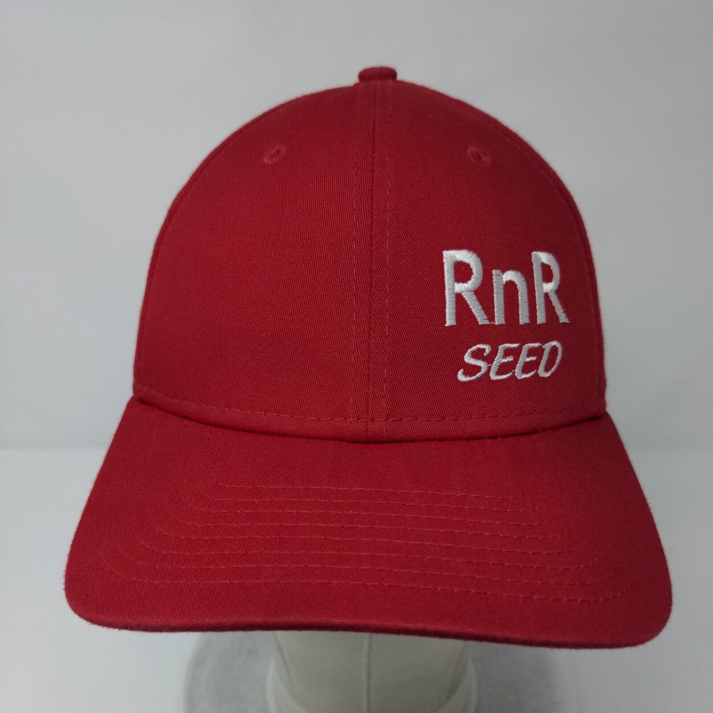 RNR Seed Fitted Hat Red M/L Embroidered Vented Holes 6 Panel 39Thirty New Era