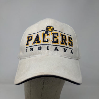 NBA Elevation Men's Strapback Hat Cream Size OSFA Embroidered Indiana Pacers