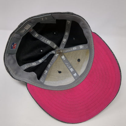 San Diego Chargers Fitted Hat Gray 7 3/8 Breast Cancer NFL New Era 59Fifty