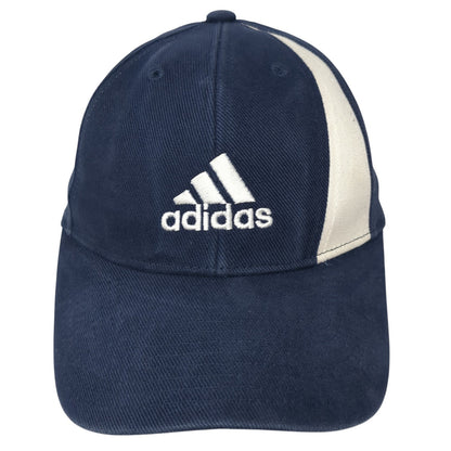 Adidas 3 Stripes Strapback Hat Blue One Size Embroidered Logo 6 Panel