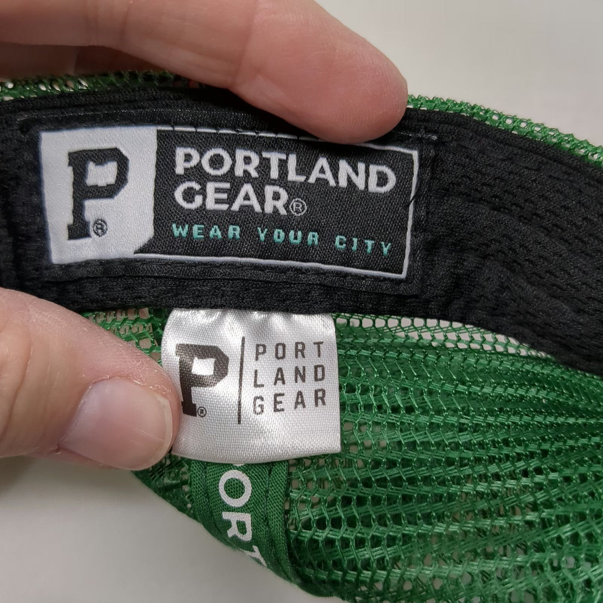 Portland Gear Trucker Hat Green White One Size Snapback Mesh Oregon Pine Trees