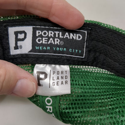 Portland Gear Trucker Hat Green White One Size Snapback Mesh Oregon Pine Trees