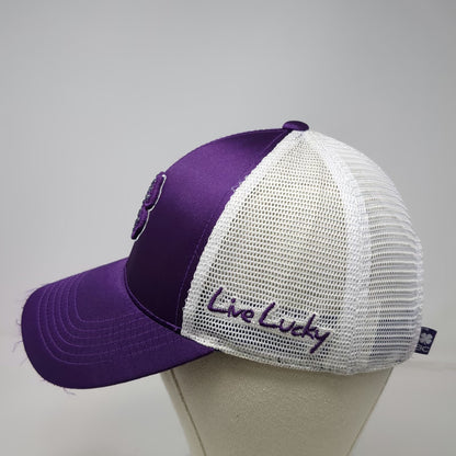 Black Clover Baseball Cap Purple One Size Jeweled Clover Mesh Live Lucky Hat