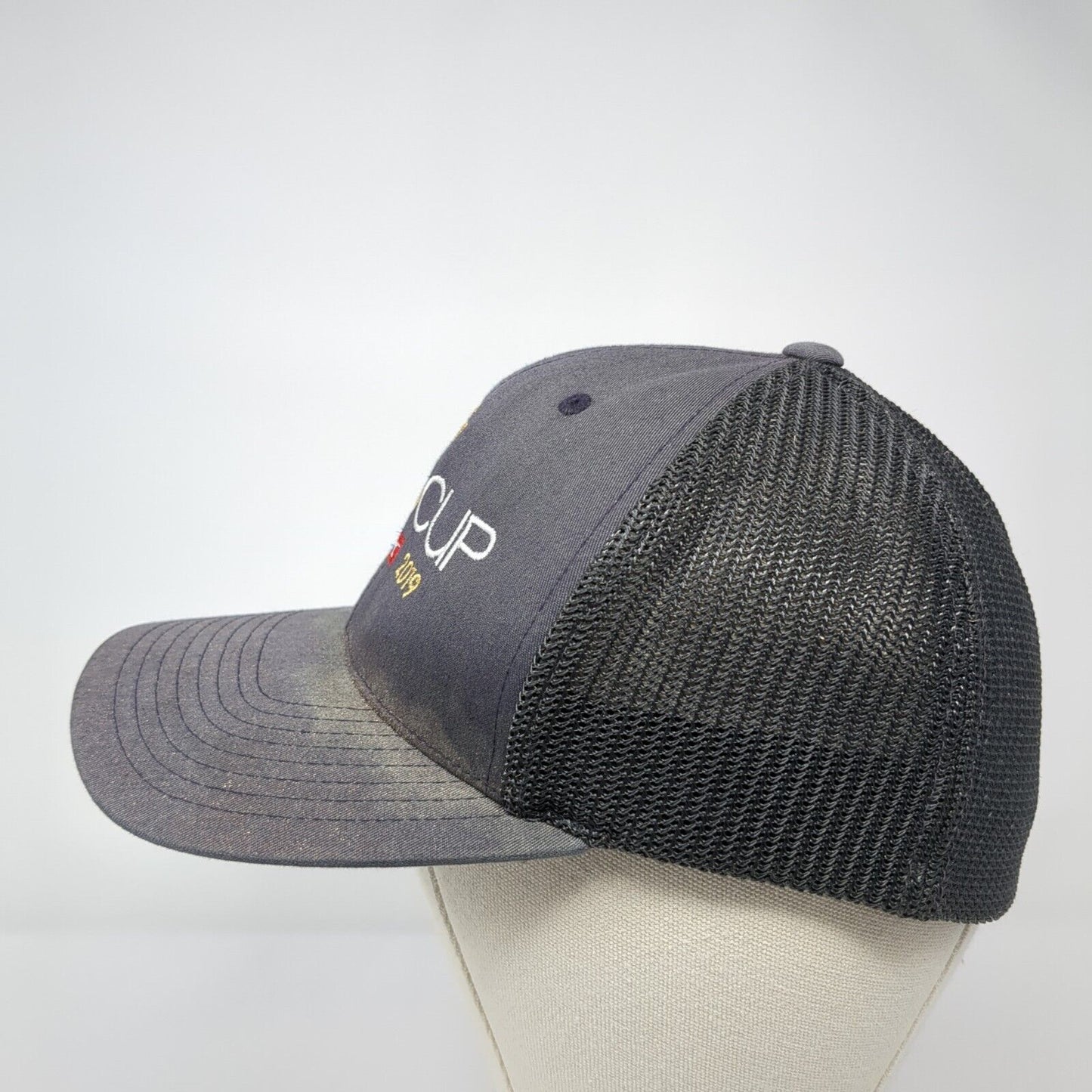 Gold Cup 2019 USA BMX Fitted Trucker Hat Gray S/M Mesh Back Port Authority