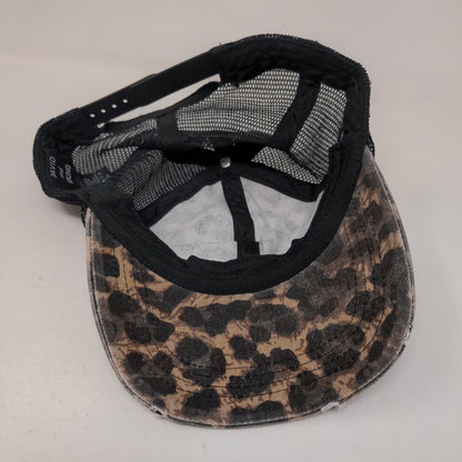 David and Young Trucker Hat Multicolor OSFM Leopard Mesh Back Distressed