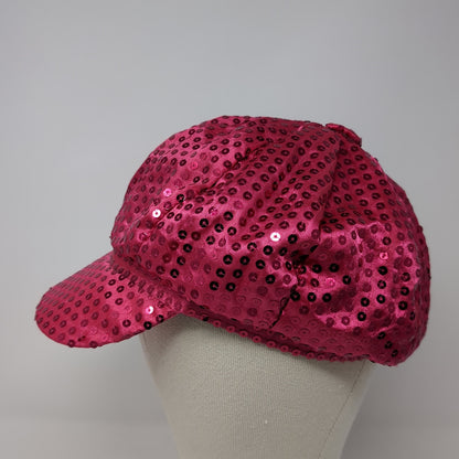 Unbranded Army Cap Pink One Size Lightweight Glitter Sequins Blank Polyester