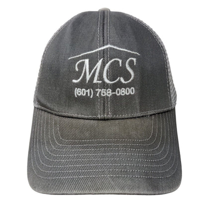 MCS (601) 758-0800 Snapback Trucker Hat Gray OSFA Adjustable Mesh Back