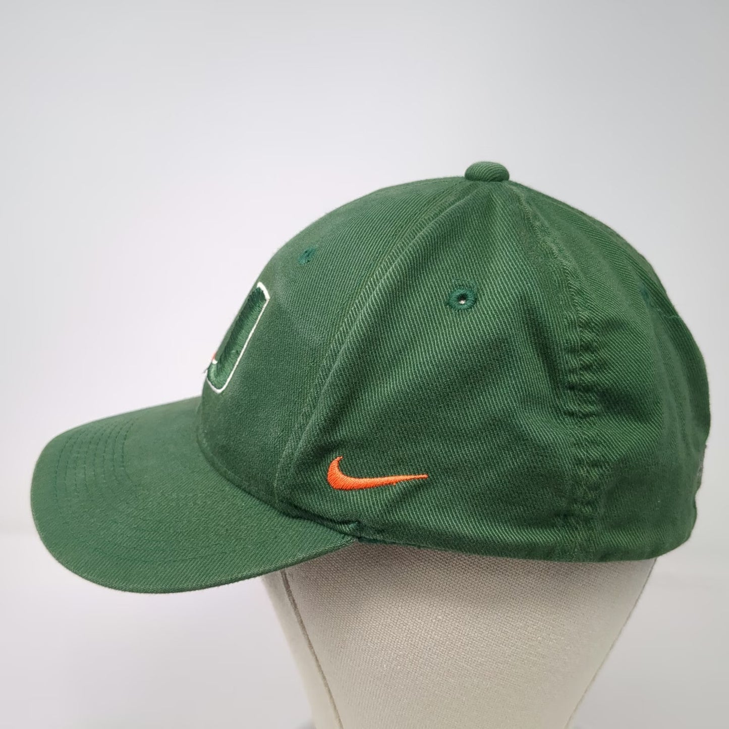 Miami Hurricanes NCAA Nike Baseball Cap Green One Size Swoosh Flex Stretch Hat