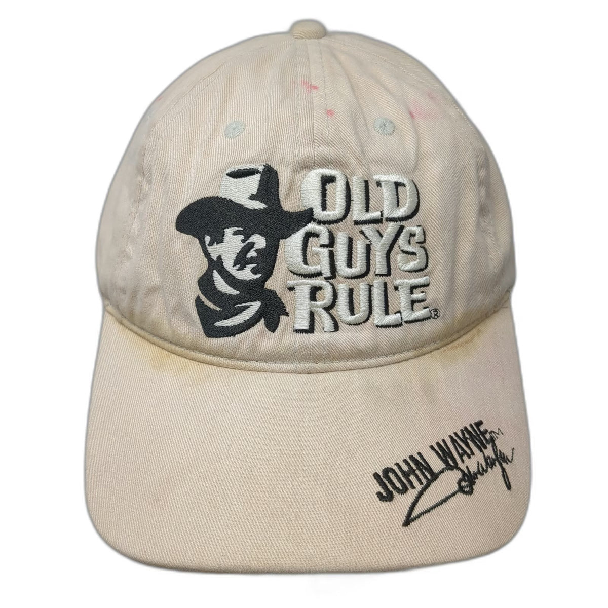 Old Guys Rule Baseball Cap Beige One Size John Wayne Cowboy Signature Quote Hat