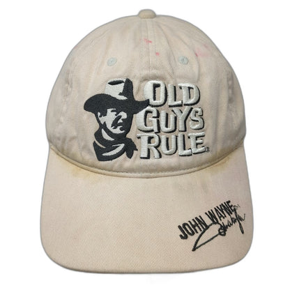 Old Guys Rule Baseball Cap Beige One Size John Wayne Cowboy Signature Quote Hat