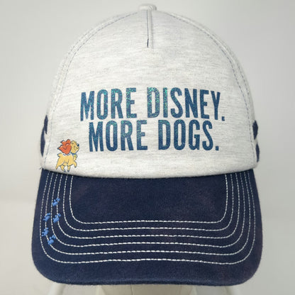 Disney 5 Panel Gray Blue One Size More Dogs Lady Snapback Hat Glitter Tramp Paw