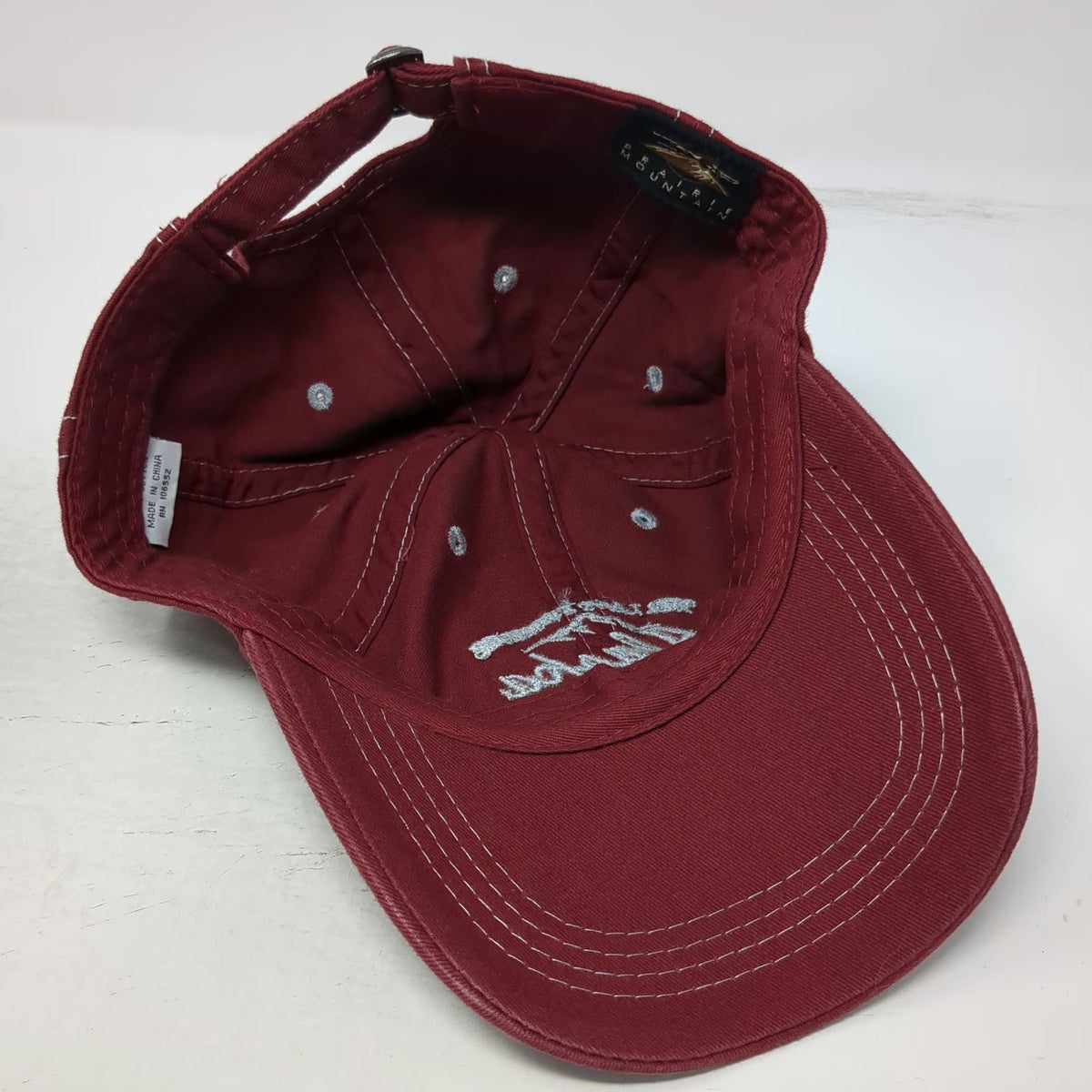 Prairie Mountain Baseball Cap Red One Size Alaska Last Frontier Slideback Hat