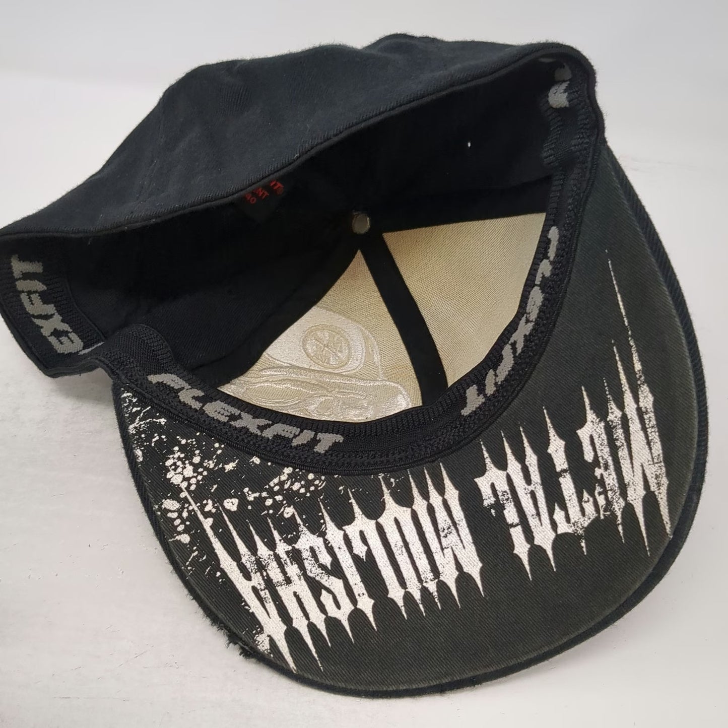 Metal Mulisha Baseball Cap Black XL Fitted Skull Flexfit Graphic Underbrim Hat