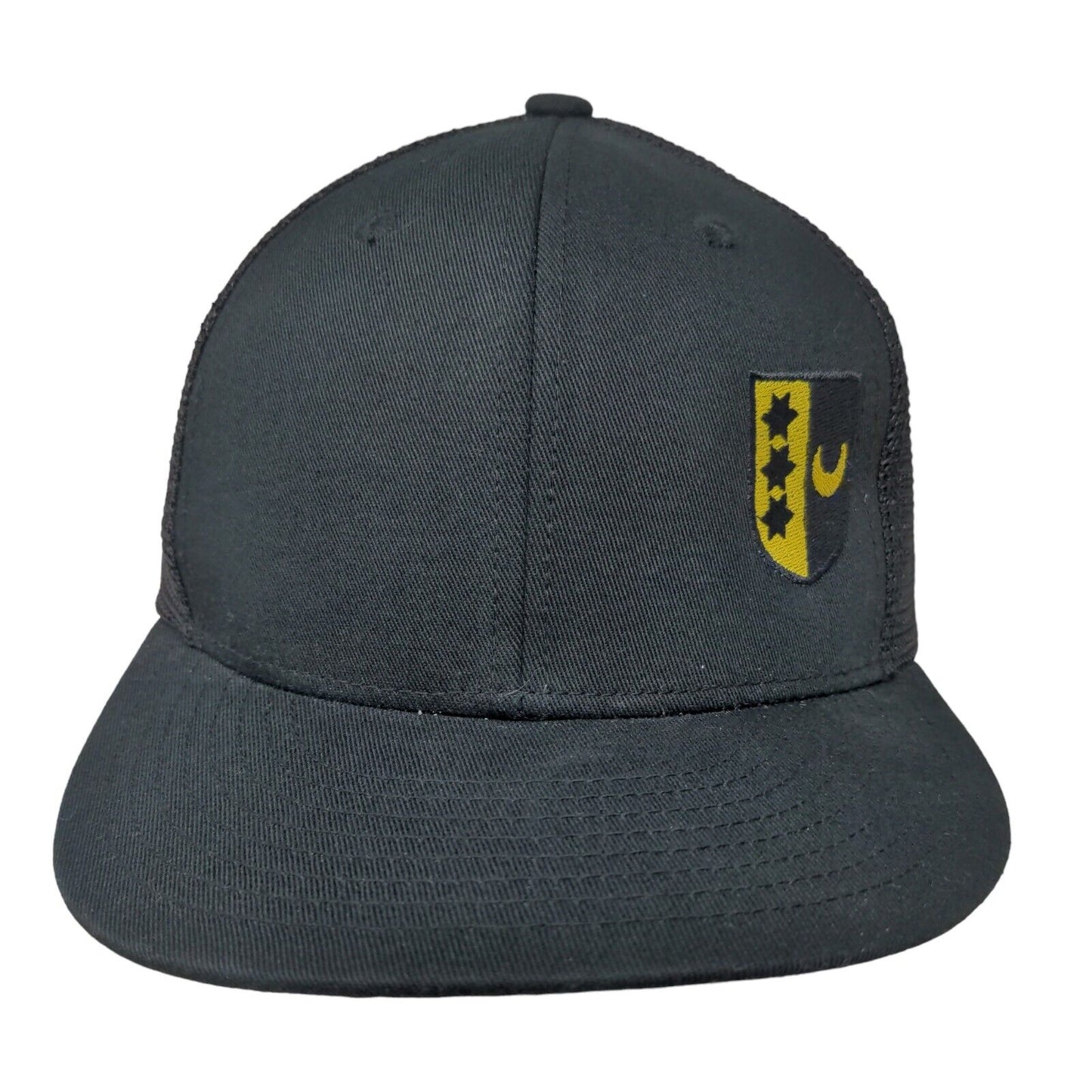 Champro Snapback Hat One Size Black Mesh Back Embroidered Military Shield Logo