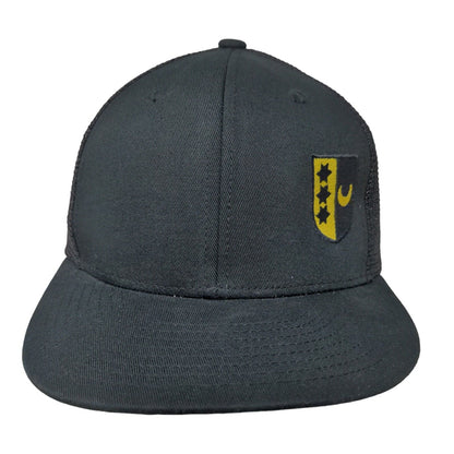 Champro Snapback Hat One Size Black Mesh Back Embroidered Military Shield Logo