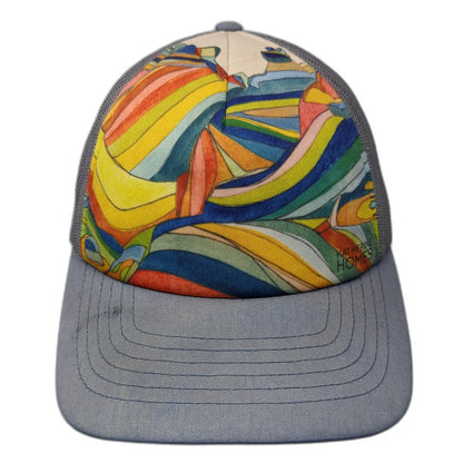 Katherine Homes Trucker Hat Blue Multicolor One Size Abstract Mountain Graphic