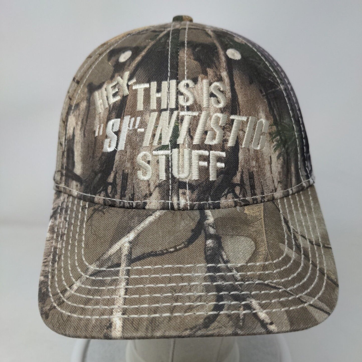 Hey This is SI-Intistic Stuff Strapback Hat Camouflage OS 6 Panel Outdoor Cap