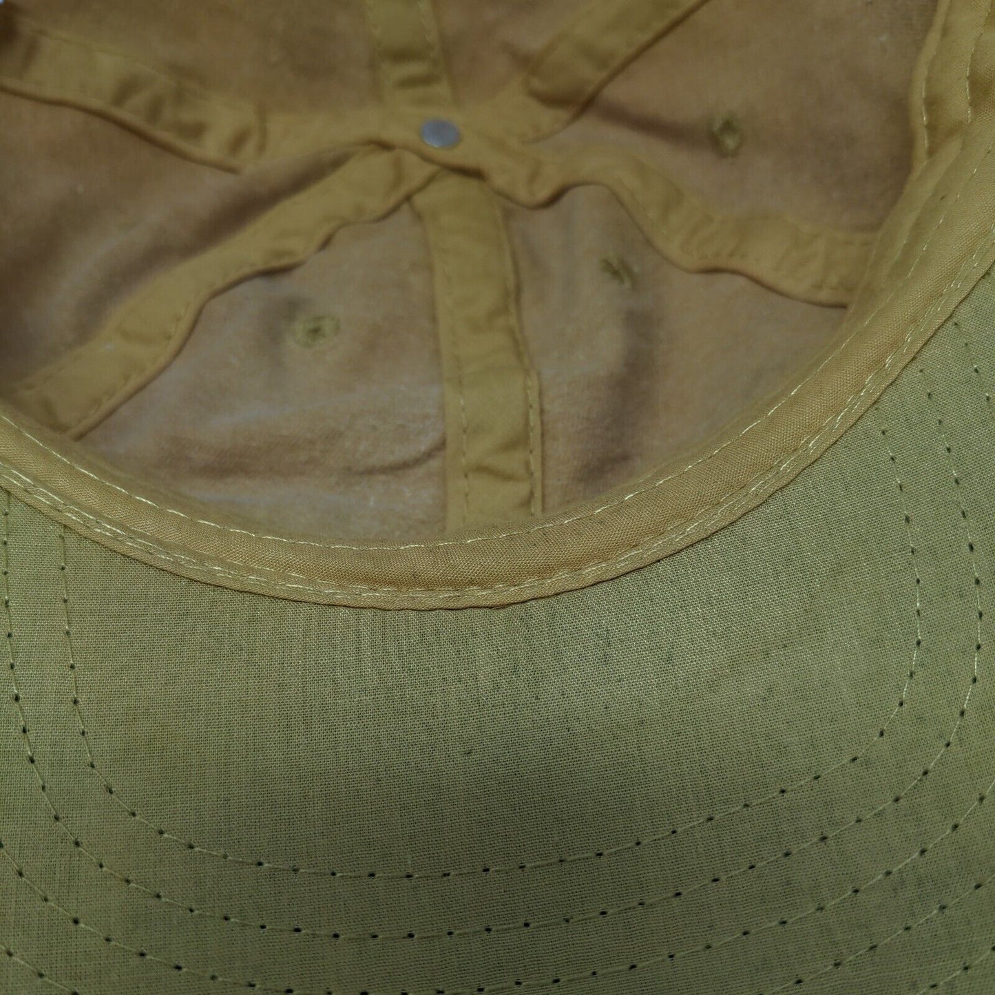 Unbranded Strapback Hat Orangish-Tan One Size Vented Holes 6 Panel Blank