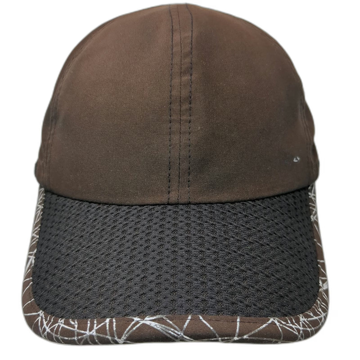 Champion Baseball Cap Brown One Size Black Mesh Strapback Scribble Pattern Hat