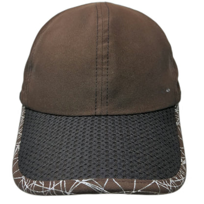 Champion Baseball Cap Brown One Size Black Mesh Strapback Scribble Pattern Hat