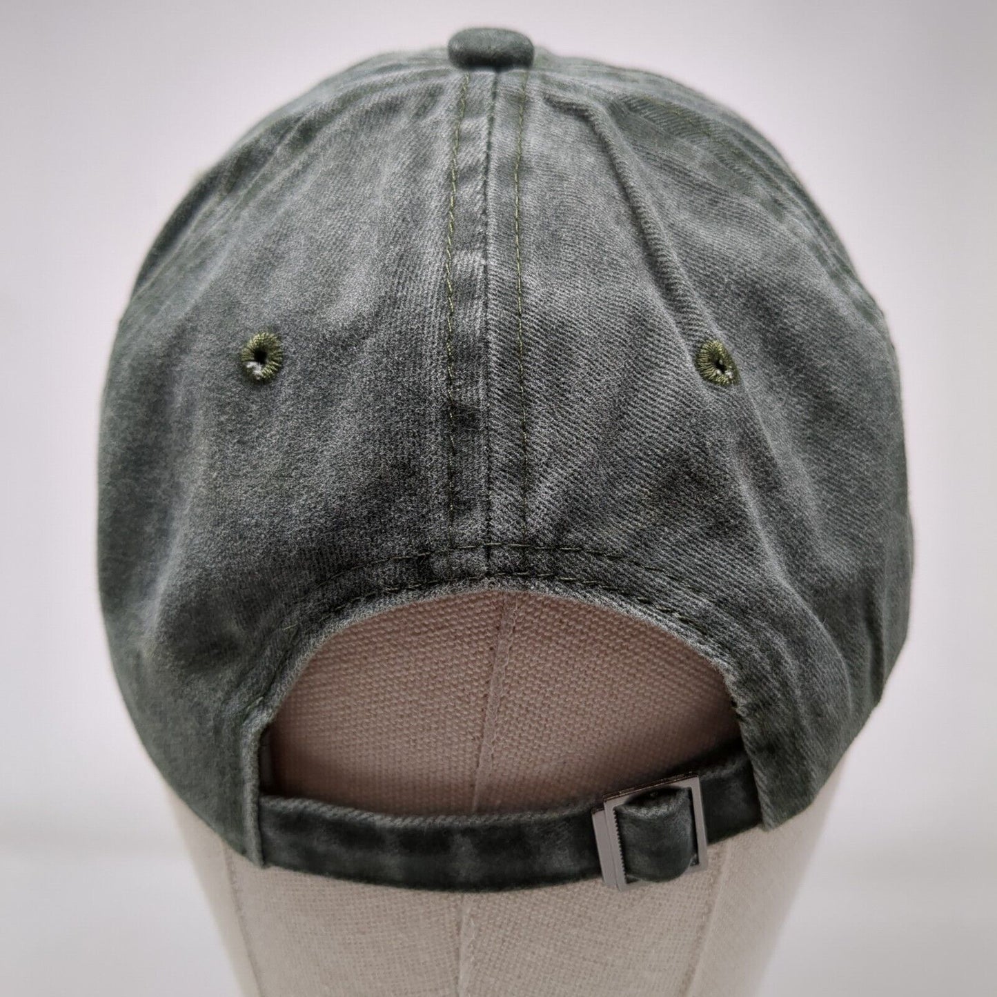 Unbranded Slideback Hat Green OSFA Adjustable Vented Holes 6 Panel Blank