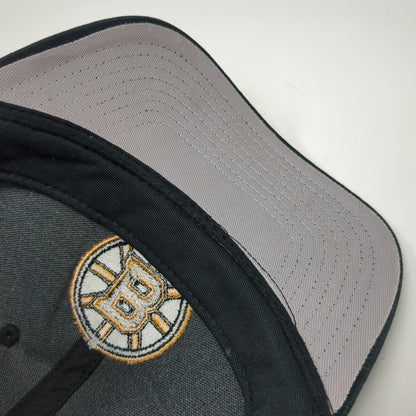 Boston Bruins NHL Fan Favorite Black Cap One Size Strapback Gray Underbrim Hat