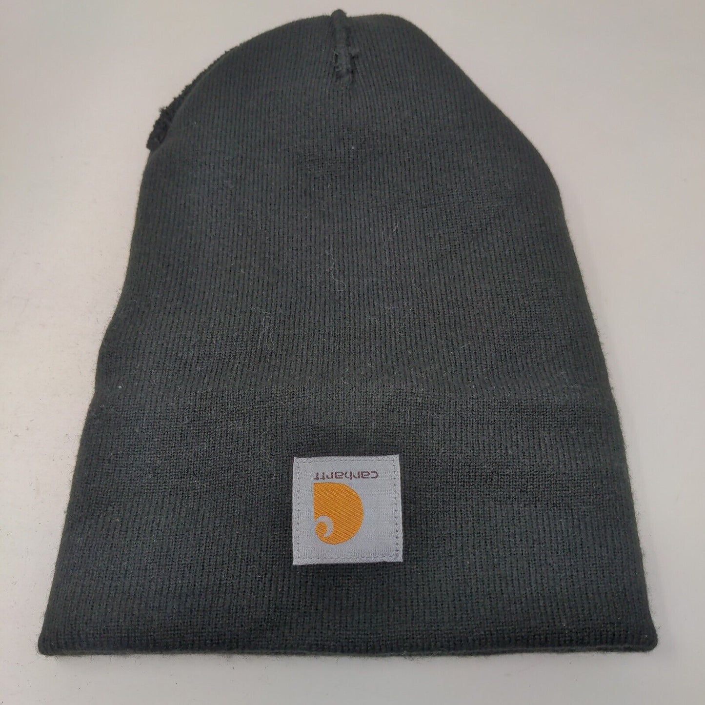 Carhartt Men's Knit Beanie Hat Cap Black Size OSFA Patch Logo 100% Acrylic