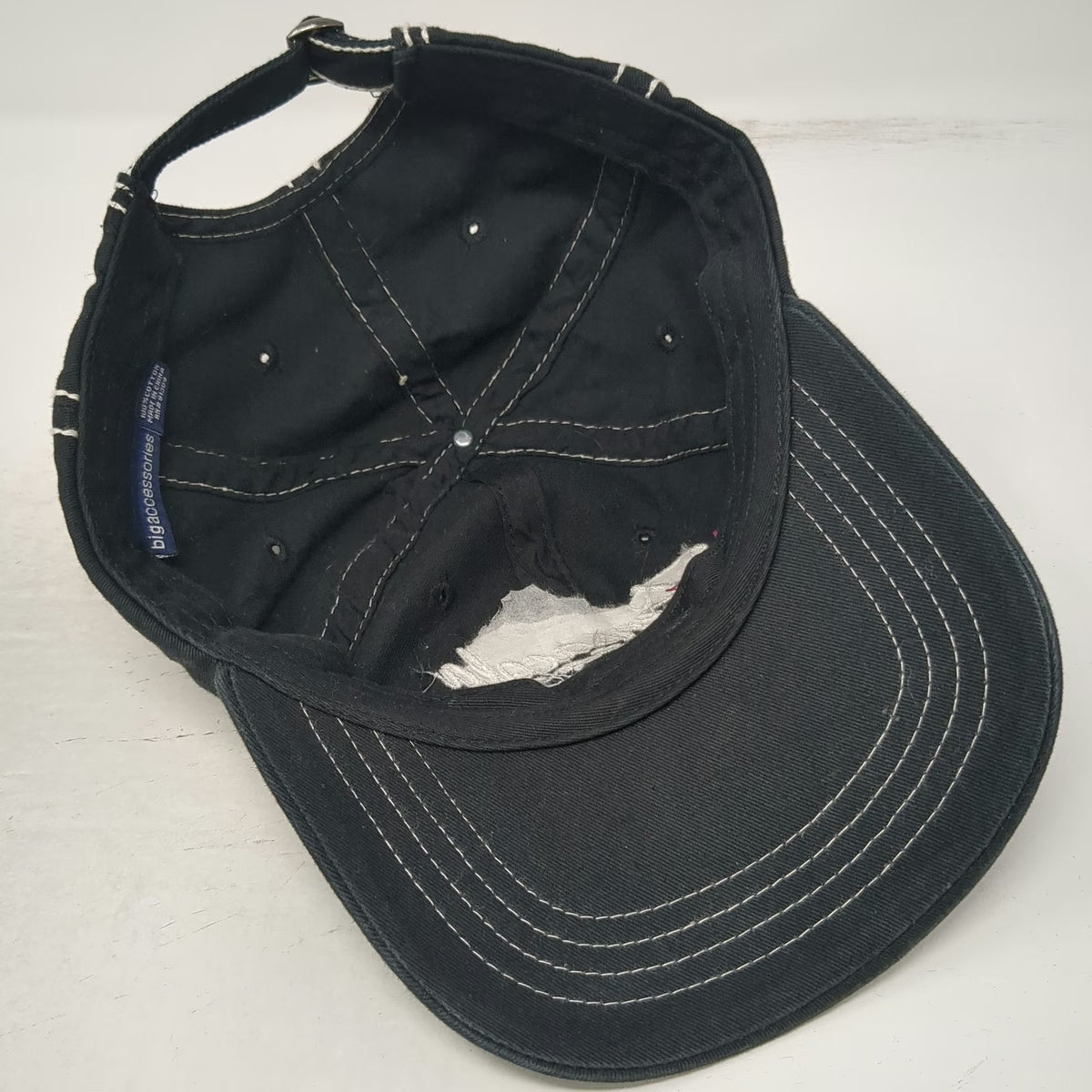 Big Accessories Baseball Cap Black One Size Pensacola Florida Hat White Stitch