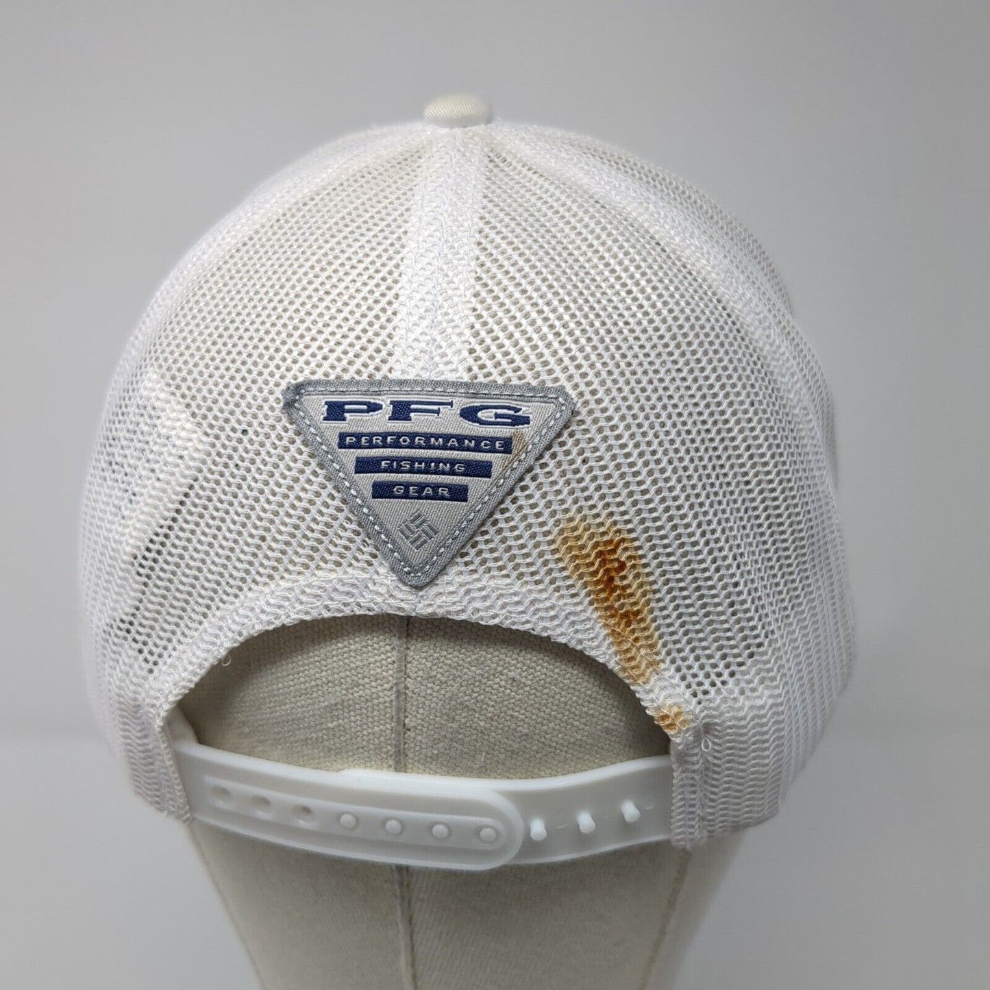 Columbia PFG Patch Snapback Trucker Hat White One Size Mesh Back Solid