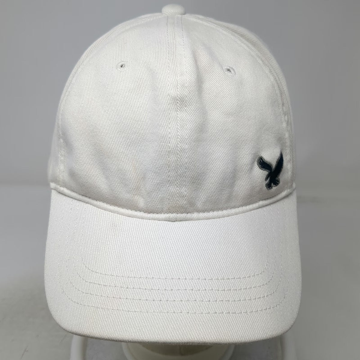 American Eagle Outfitters Baseball Cap White XL Fitted Red Underbill Logo Hat