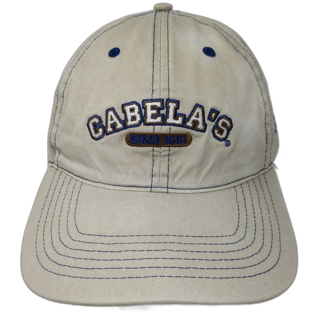Cabela's Baseball Cap Beige Blue One Size Grand Opening Boise Idaho 2006 Hat