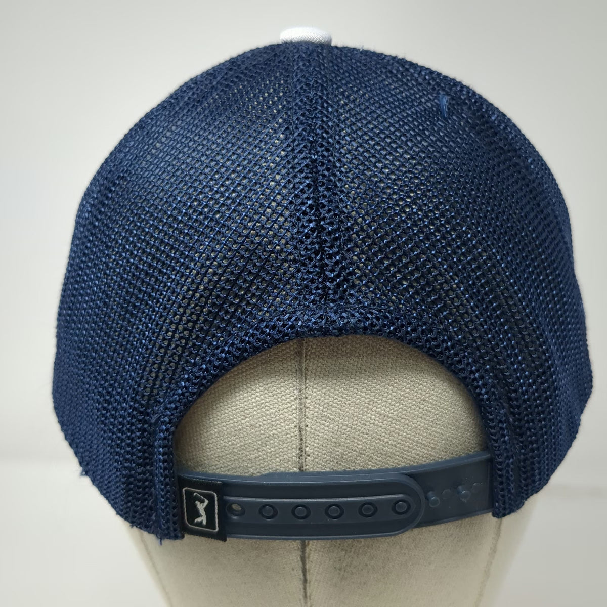 PGA Tour Trucker Hat White Blue One Size Mesh Snapback Golf Patch Pro Series
