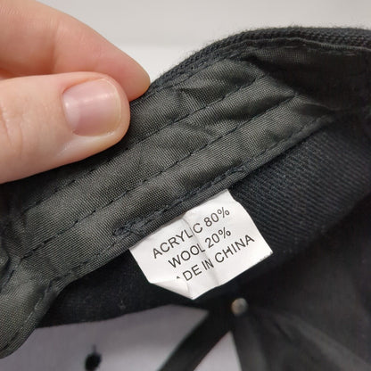 Unbranded Strapback Hat Black One Size 6 Panel Adjustable Blank Solid
