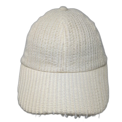 Sonoma Baseball Cap Beige One Size Slideback Woven Straw Frayed Brim Hat Blank