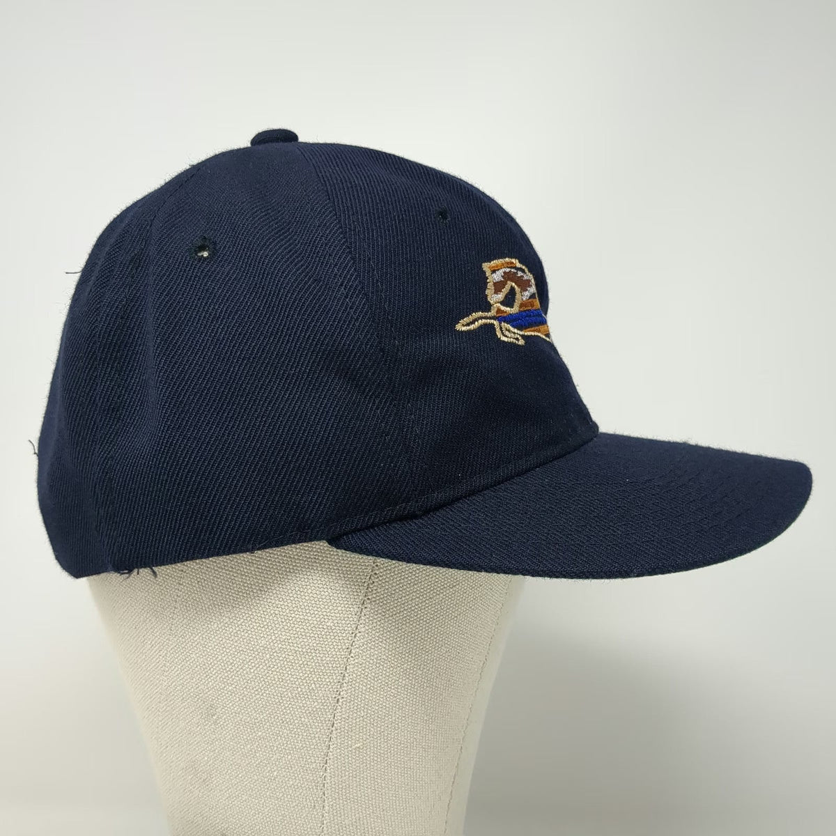 Headmaster Snapback Blue One Size Embroidered Horse Green Underbrim 6 Panel Hat