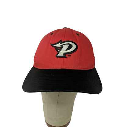 Pacific Headwear 302C Pro Model Strapback Hat Embroidered P Logo Red & Black