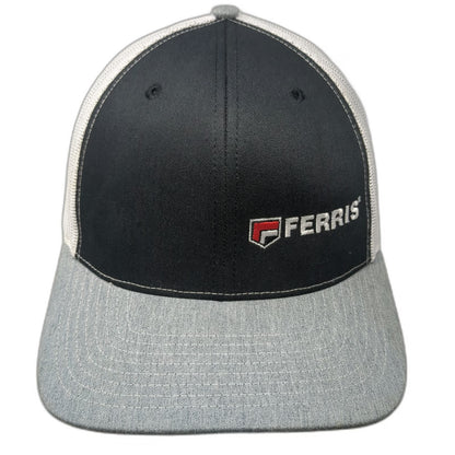 Richardson Trucker Hat Black Gray White One Size Ferris Logo Mesh Back Snapback