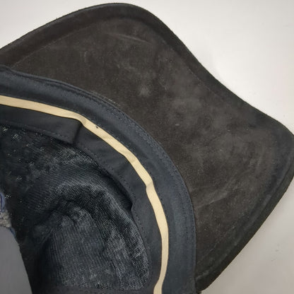 rag & bone Baseball Cap Blue Black One Size Linton Tweed Suede Brim Leather Hat