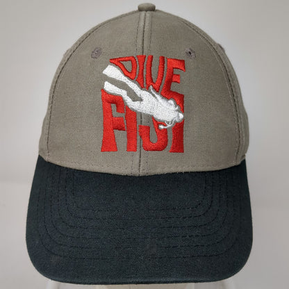 Baseball Cap Brown Black Red White OSFM Dive First Scuba Diver Adjustable Hat