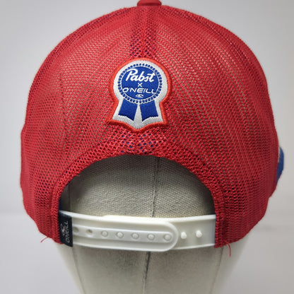 O'Neill Pabst Blue Ribbon Beer Trucker Hat Red One Size Rope Mesh Snapback