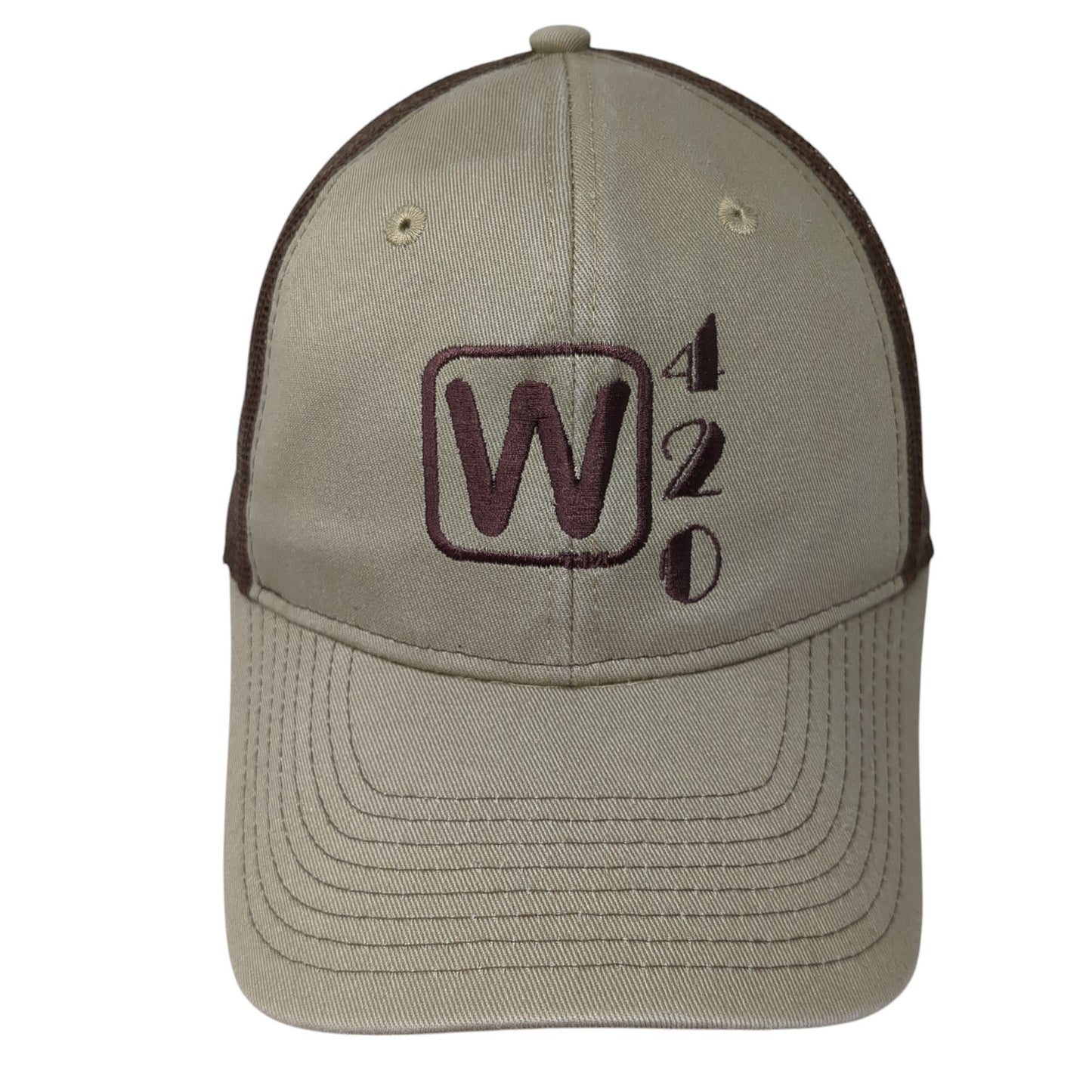 W 420 Snapback Mesh Back Trucker Hat Brown One Size Port Authority