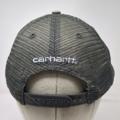 Carhartt Trucker Hat Gray One Size Mesh Back Patch Logo Snapback Workwear Firm