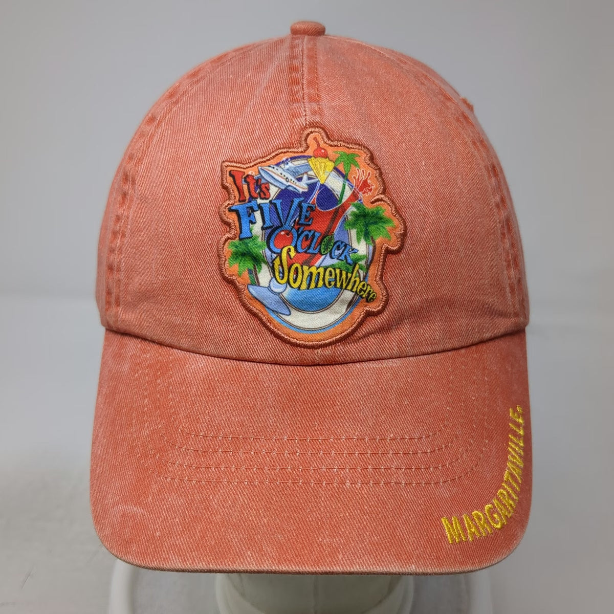 Margaritaville Baseball Cap Orange One Size Five O'Clock Somewhere Las Vegas Hat