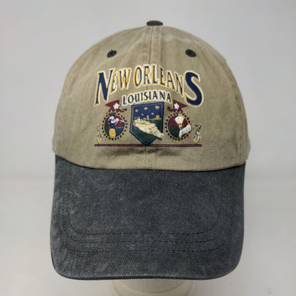 New Orleans Louisiana Men's Slideback Hat Tan Size OSFA Graphic Logo Cotton