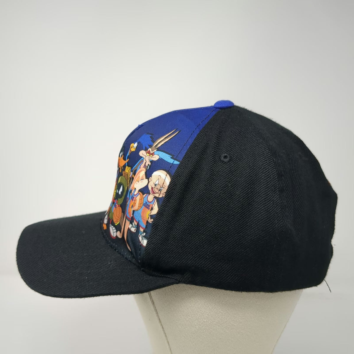 Space Jam Snapback Black One Size Tune Squad Graphic Embroidered Logo Movie Hat