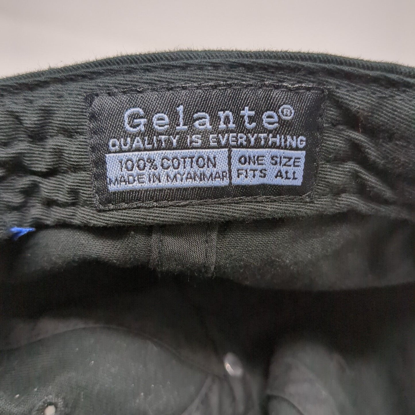 Gelante Slideback Hat Black OSFA Adjustable Blank Solid Vent Holes