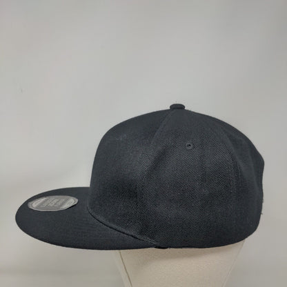 ChoKoLids Snapback Hat Black One Size Adjustable Solid 6 Panel Blank