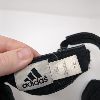 Adidas 3 Stripes Strapback Sun Visor Hat Black One Size Adjustable